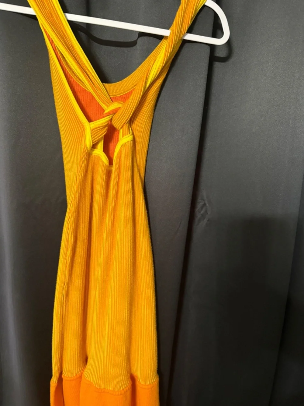 JACQUEMUS Orange/yellow la robe maille turbi